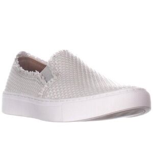 Indigo Woven White Slip On Sneakers